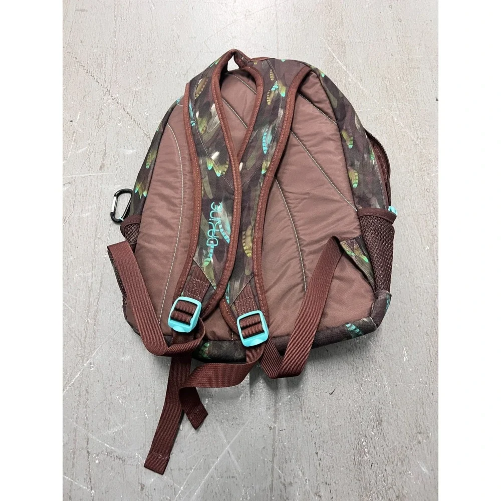 Dakine Garden Backpack Unisex Brown Feather Print Shoulder Strap Laptop‎ Sleeve